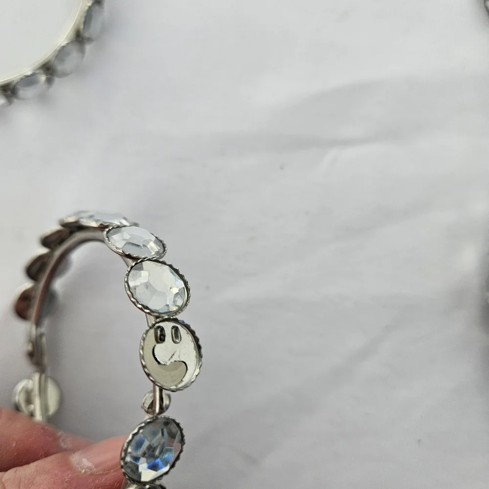 Silver Rhinestone Curtain Rod Rings